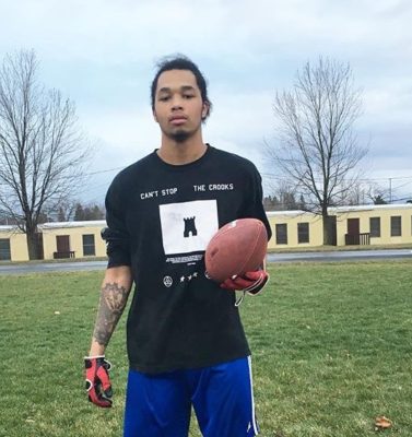 Deon Reid on a practice field