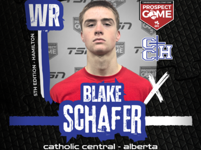 CFC Prospect Game Spotlight: Catholic Central WR Schafer obsessed with becoming the best in Canada