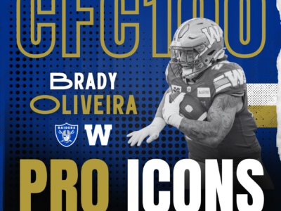 CFC100 Pro Icons: Winnipeg Blue Bombers hometown hero RB Brady Oliveira