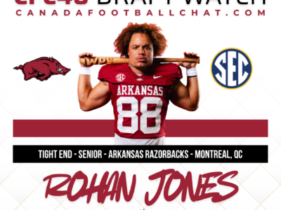 CFC40 Draft Watch: CFC60 TE Rohan Jones (Arkansas)