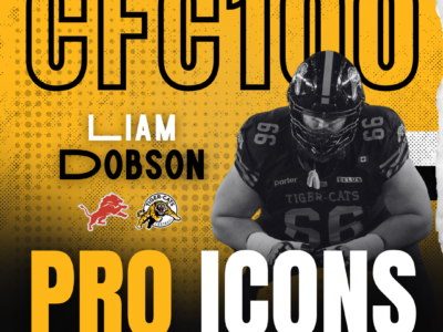 CFC100 Pro Icons: Hamilton Tiger-Cats OL Liam Dobson bulldozed his way to the CFL