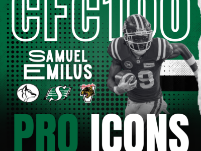 CFC100 Pro Icons: Saskatchewan Roughriders WR Samuel Emilus long road to the Grey Cup