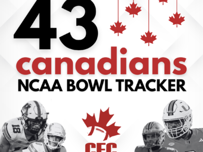 2025/2026 NCAA Bowl Tracker: 43 Canadians listed including 4 in the CFP Bracket