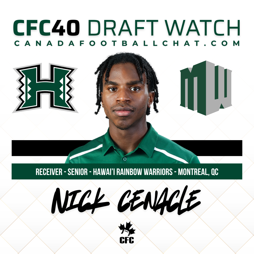 CFC40 Draft Watch: WR Nick Cenacle (Hawai’i)