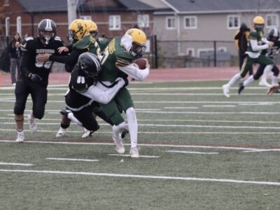 CFC Camp Spotlight: Maple Ridge DE McTaggart building a case as one of Barrie’s most disruptive defenders