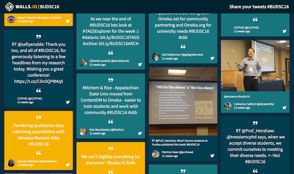 BUDSC16 social media wall