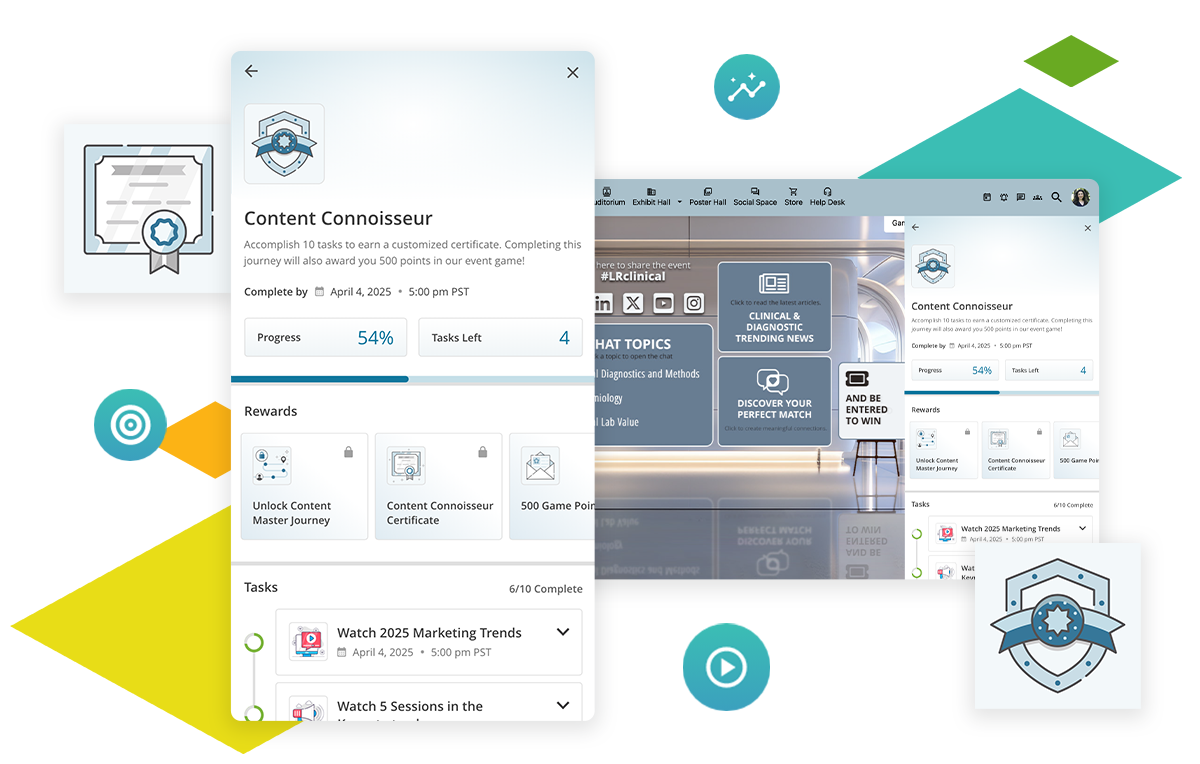 Chati Virtual Event platform User Journeys example image for learning pathways