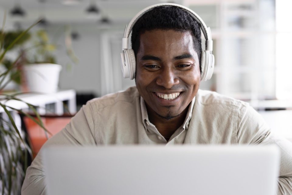 man with laptop