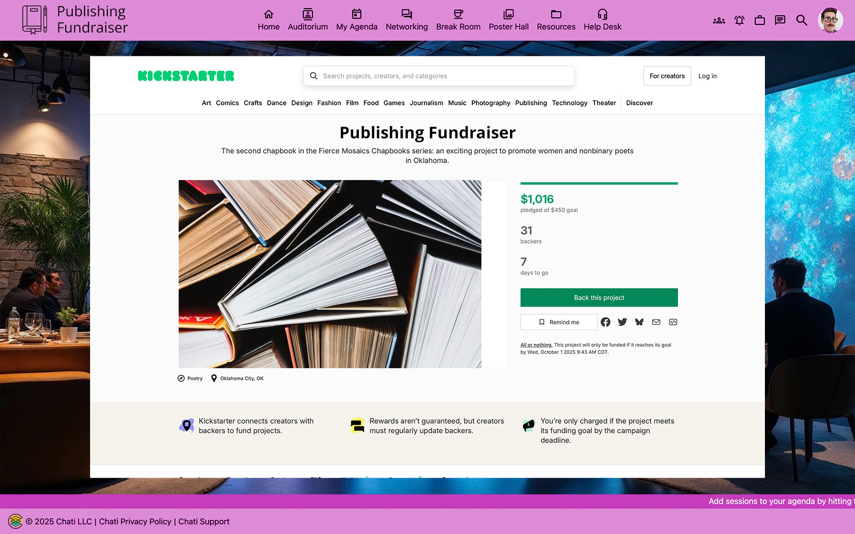 publishing fundraiser mockup