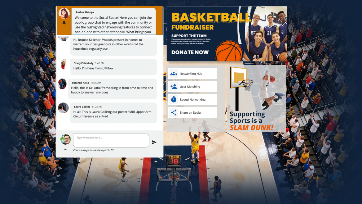 Image showing a sports team fundraiser within a Chati Virtual Event