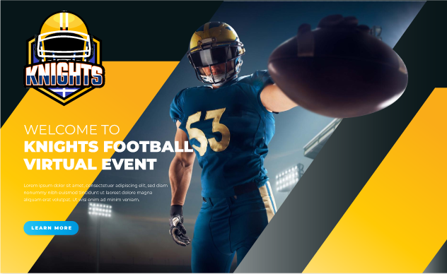 Custom landing page branding for a Chati Sports Virtual Event microsite