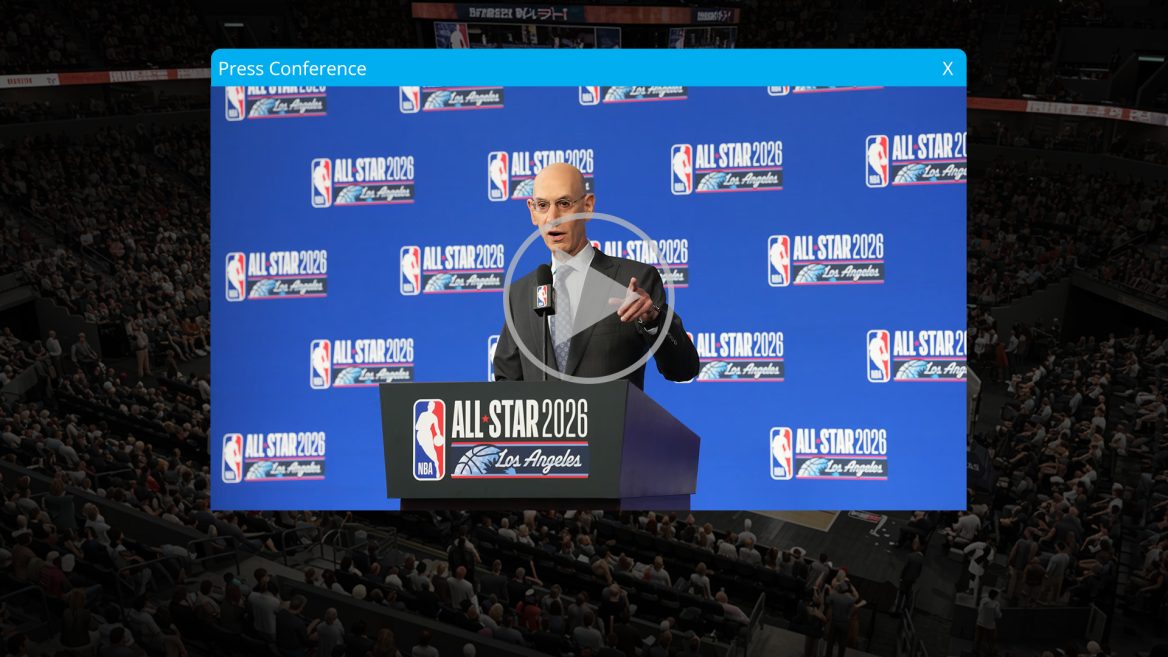 Graphic for Chati virtual events and how they apply to sports. This image shows an example of a press conference within a Chati event