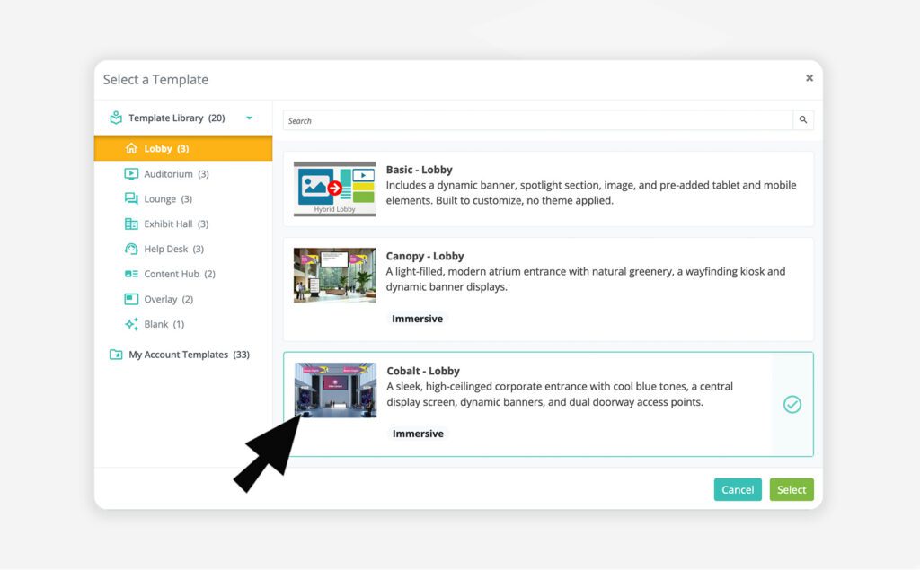 Template selector copy