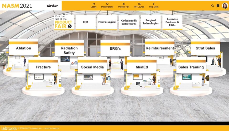 Stryker NSM Virtual Exhibit Hall from their Chati hosted event.