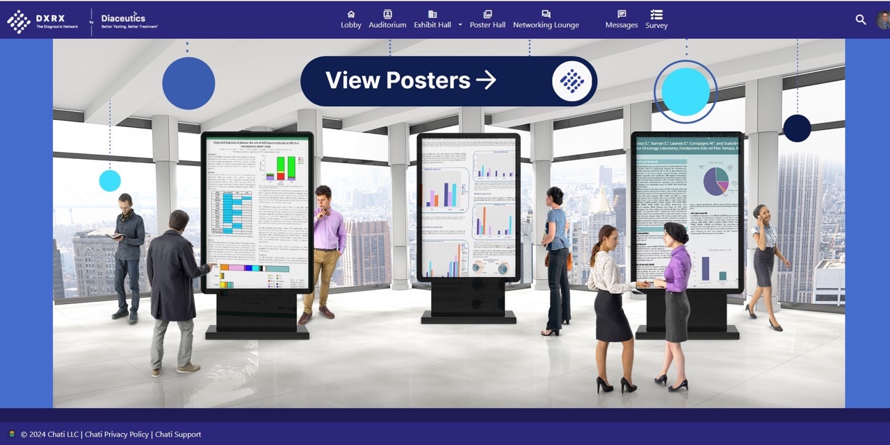 Virtual Poster Hall Screenshot from Chati hosted Diaceutics Virtual Event