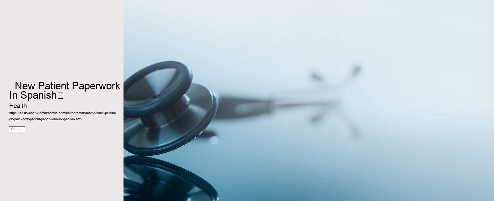   New Patient Paperwork In Spanish	 