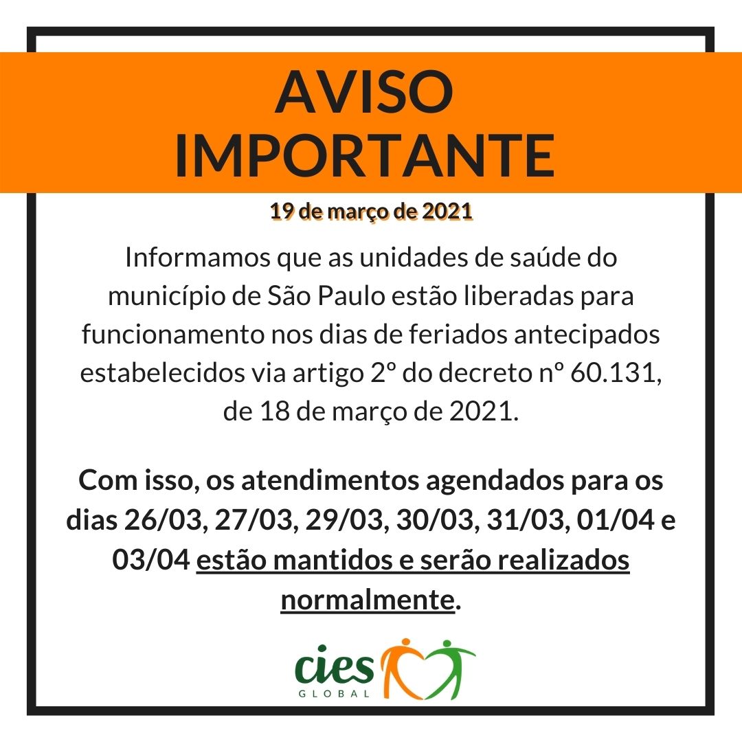 Unidades têm funcionamento normal durante feriados antecipados