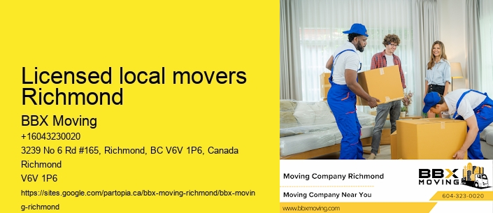 Licensed local movers Richmond