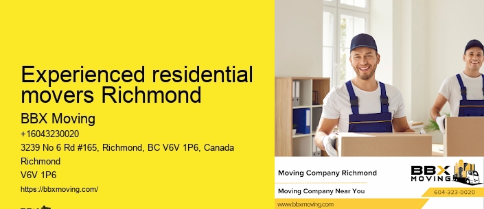 Experienced residential movers Richmond
