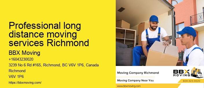 Professional long distance moving services Richmond