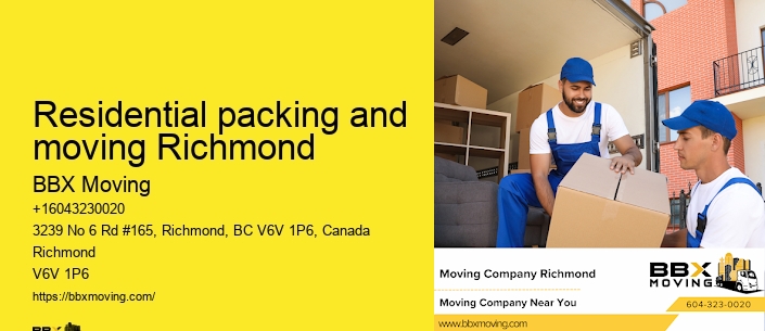 Residential packing and moving Richmond