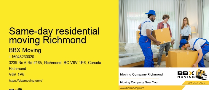Same-day residential moving Richmond