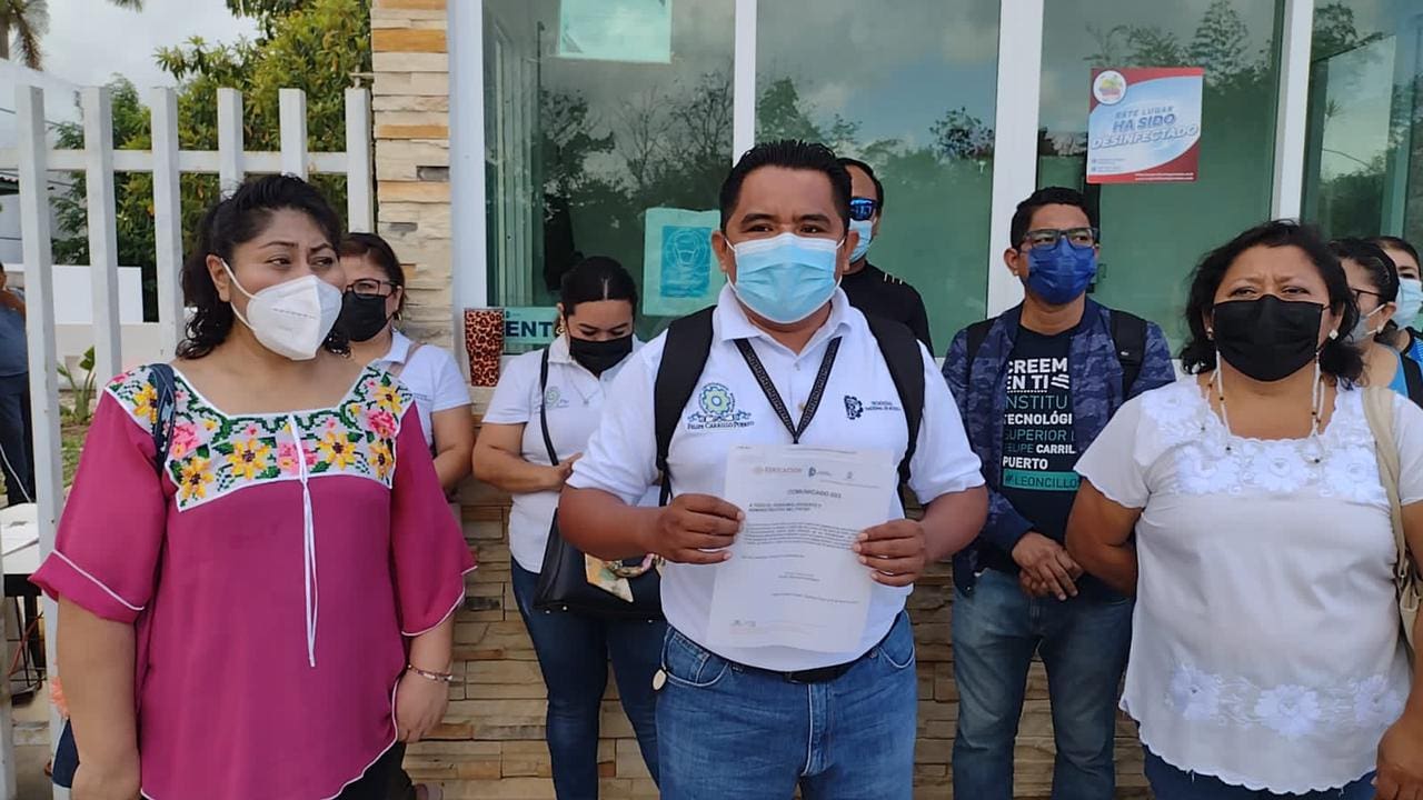 Protestan en el Tecnológico de Felipe Carillo Puerto para exigir la destitución de la directiva