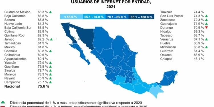 Quintana Roo, séptimo lugar a nivel nacional con mayor porcentaje de usuarios de internet