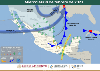 Lluvias y chubascos por Frente No. 30