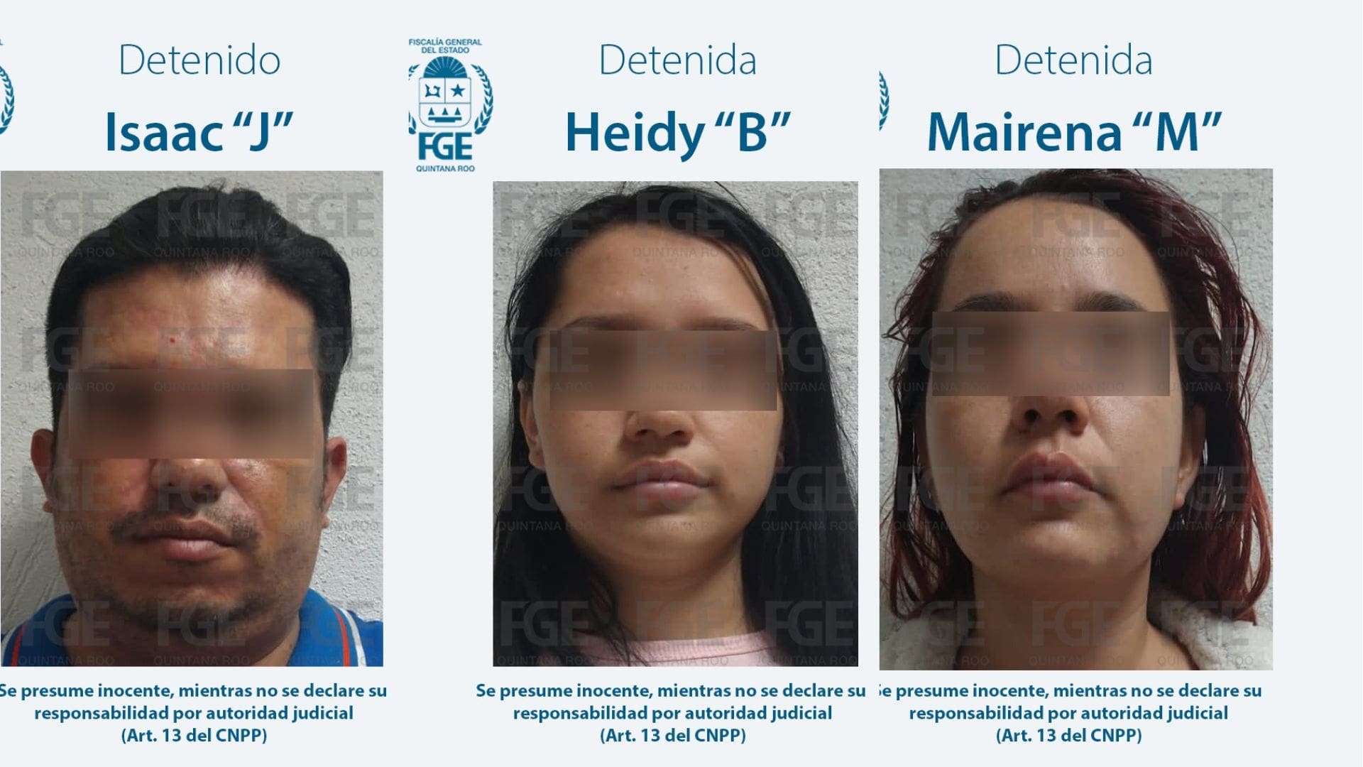 Detienen en Mérida a tres personas ligadas a doble asesinato en Playa del Carmen