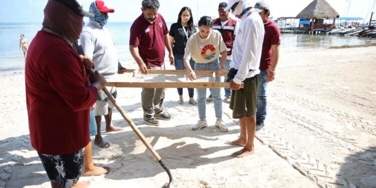 Intenso mantenimiento de las playas públicas en Cancún
