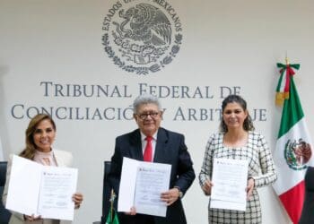 Para proteger a los trabajadores, Mara Lezama firma convenio con Tribunal Federal de Conciliación y Arbitraje