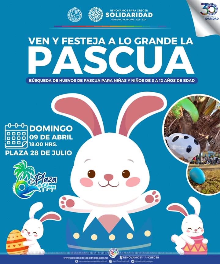 Invitan a pequeños solidarenses a buscar huevos de Pascua