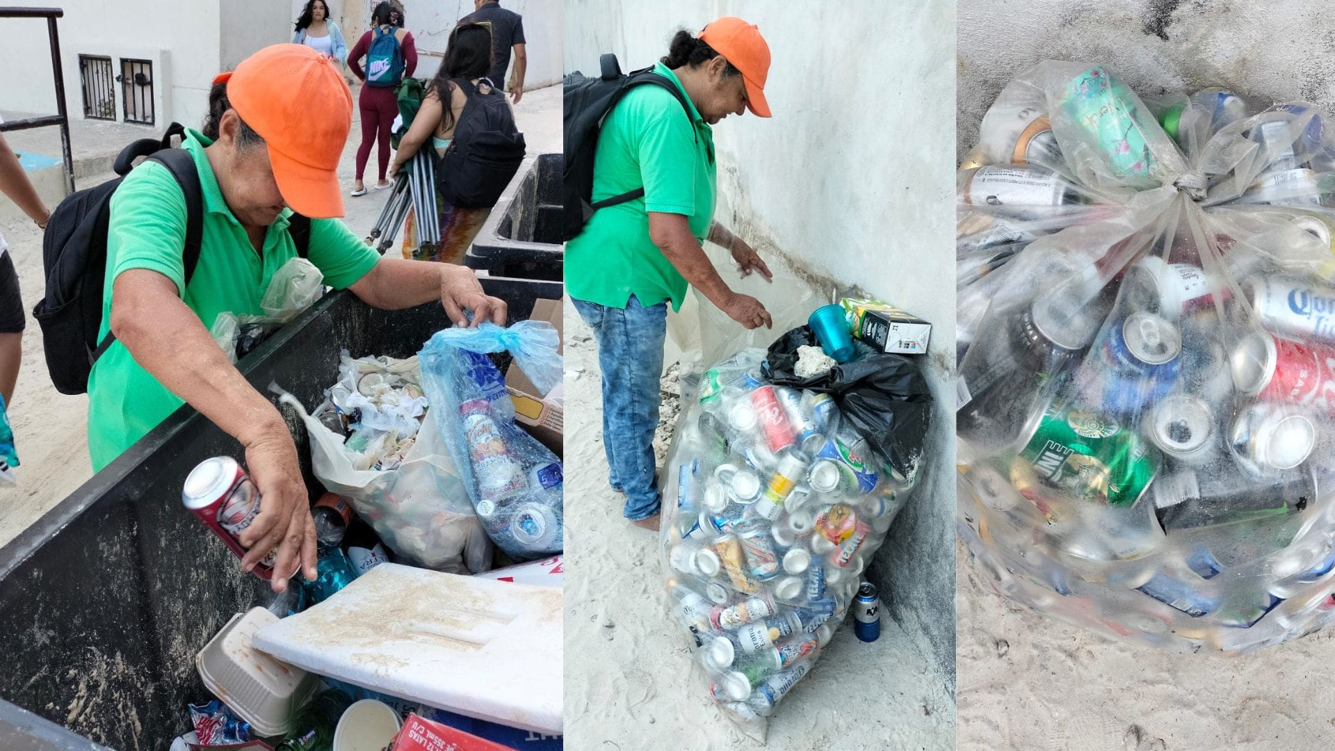 Obligan a pepenadores a usar bolsas transparentes, ante robo de mochilas en playas