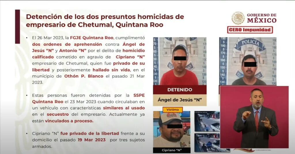 Destacan trabajo de las autoridades de seguridad de Quintana Roo en la conferencia mañanera del Presidente Andrés Manuel López Obrador