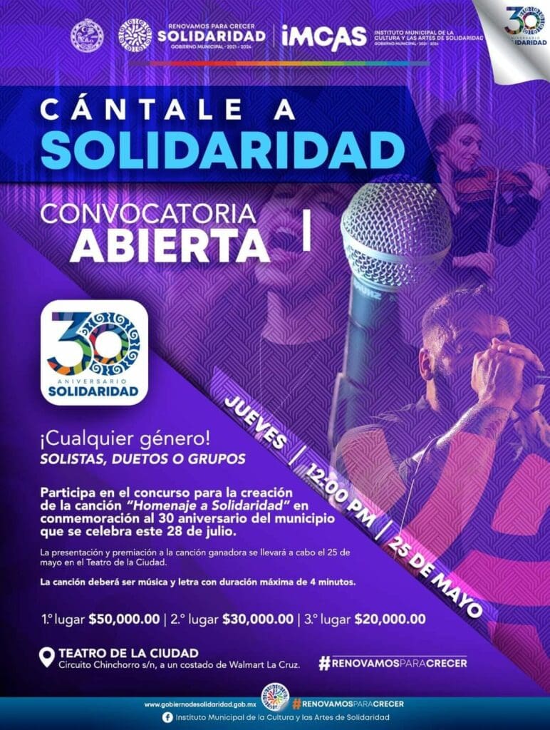 Convocan a cantarle a Solidaridad por 30 Aniversario