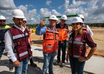 Mara Lezama supervisa avances de la estación Cancún Aeropuerto del Tren Maya