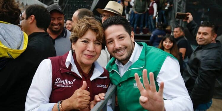 Asiste Renán Sánchez al cierre de campaña de Delfina Gómez, en el que Morena, el Partido Verde y el PT, dieron una demostración de unidad nacional y fortaleza