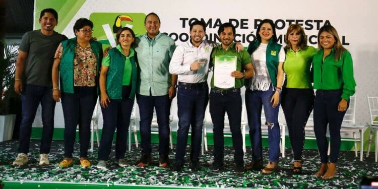 La unidad es la clave para consolidar al PVEM en Tulum y QRoo, destaca Renán Sánchez al tomar protesta a Christian Moguel como líder municipal