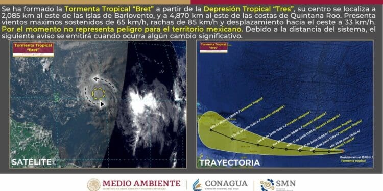 Se forma tormenta tropical Bret en el Atlántico