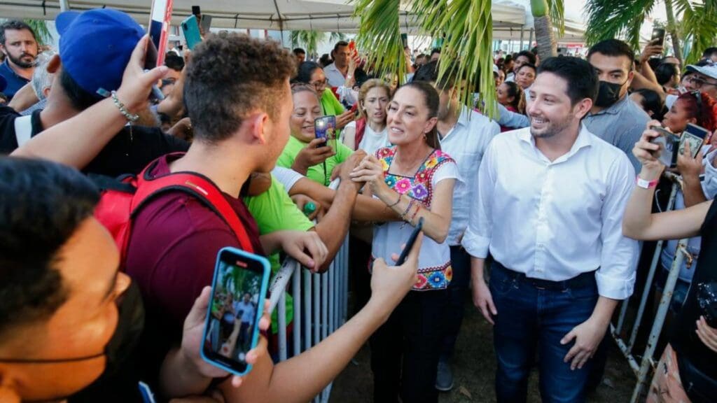 Acompaña Renán Sánchez a Claudia Sheinbaum en su gira por Quintana Roo