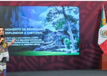Desde la mañanera de AMLO, Mara Lezama anuncia la creación del Tianguis Comercial Yum Kaax