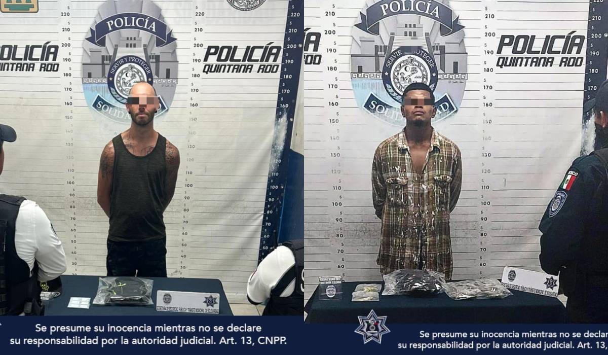 Policía Municipal de Solidaridad detiene en dos hechos distintos a dos sujetos, por probable delito contra la salud y posibles narcóticos