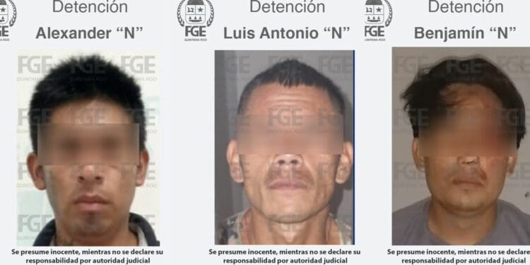 Captura FGE a tres sujetos relacionados con un grupo criminal dedicado a la venta de drogas en Tulum