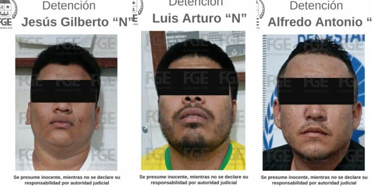 Detienen a tres sujetos presuntamente relacionados con asesinato ocurrido en Plaza Península de Cancún el 9 de abril