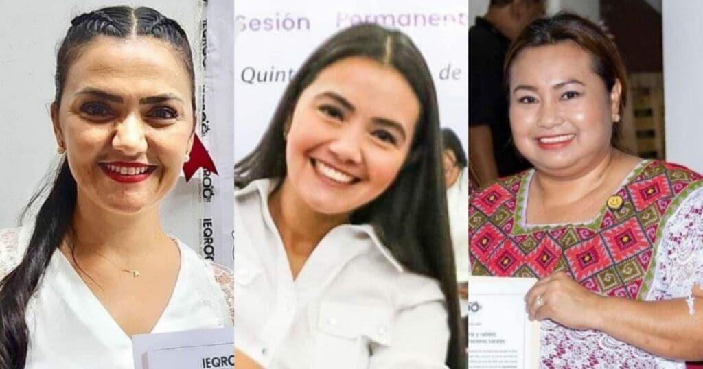 Entregan constancias de diputadas electas a "Tepy" Gutiérrez, María José Osorio y Silvia Dzul.