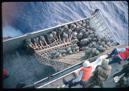 Marines on the USS Bayfield