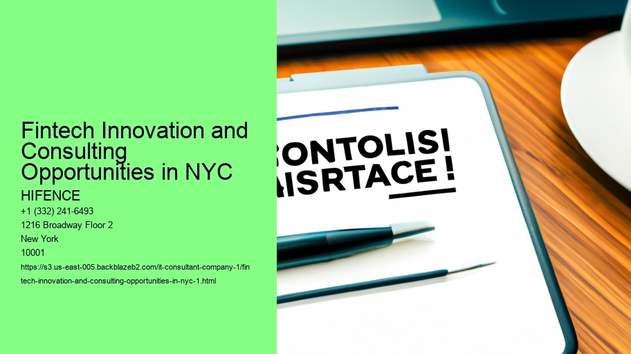 Fintech Innovation and Consulting Opportunities in NYC