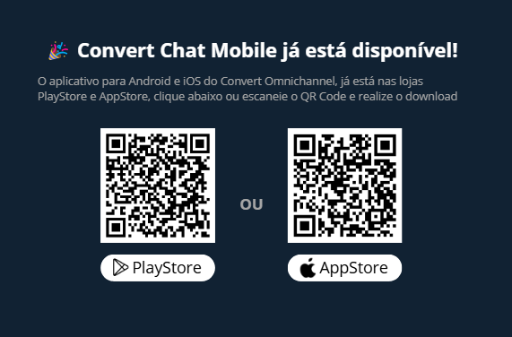 QR-code de leitura para realizar o download do app do Convert Omnichannel