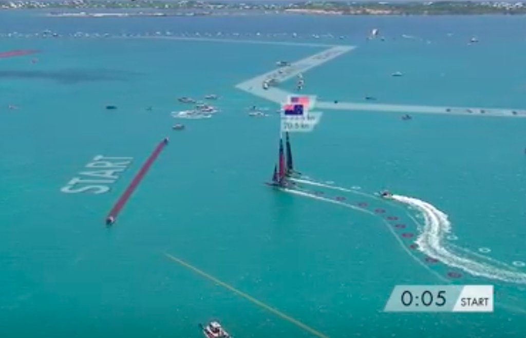 Oracle Team USA faster and to windward in pre-start of Race 7 in the 2017 America's Cup Match